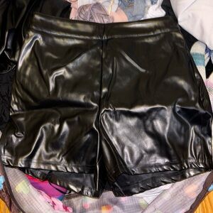 Black Leather Shorts